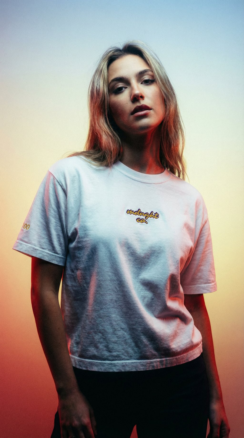 AI product shot of Mdnght Embroider Boxy Tee