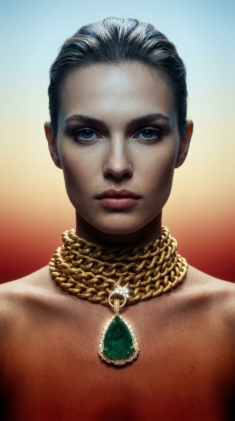 AI product shot of Roza - Statement Pendant Chain Choker