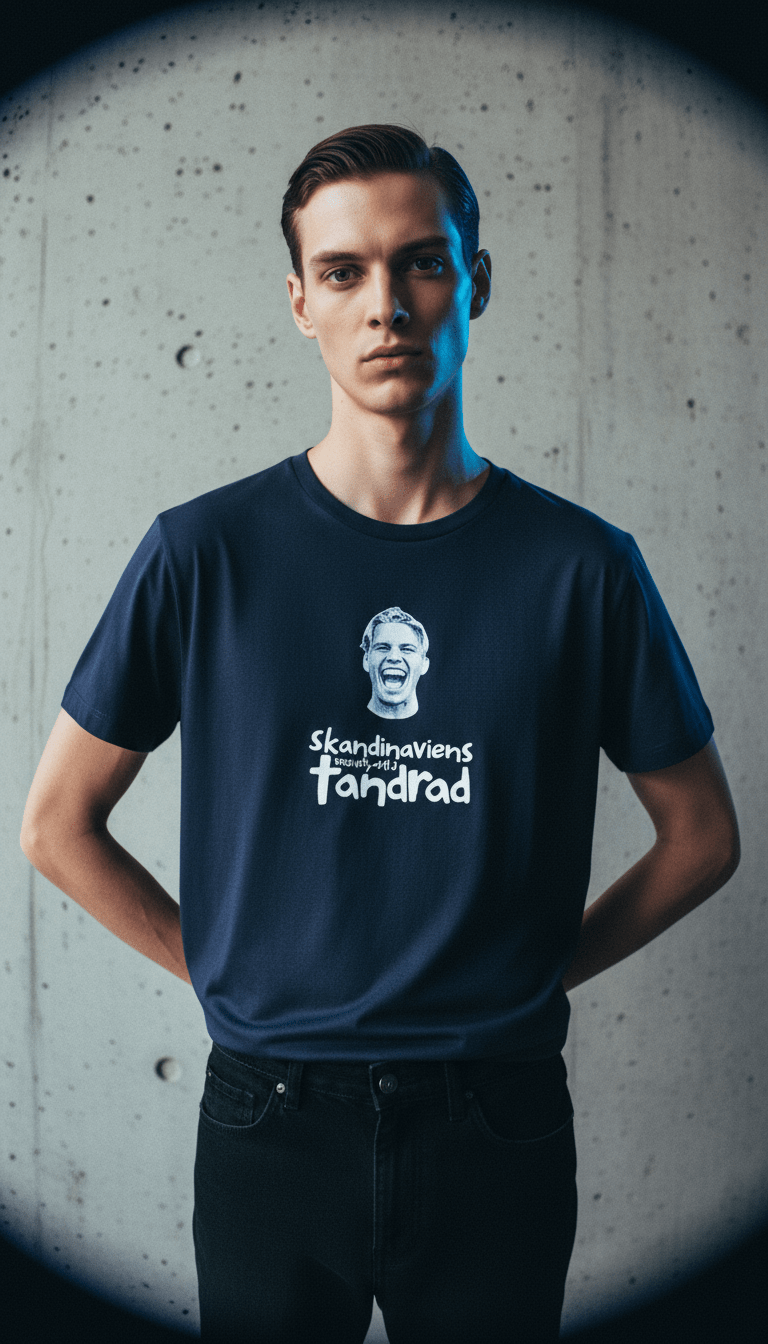 AI product shot of Skandinaviens mäktigaste tandrad T-Shirt