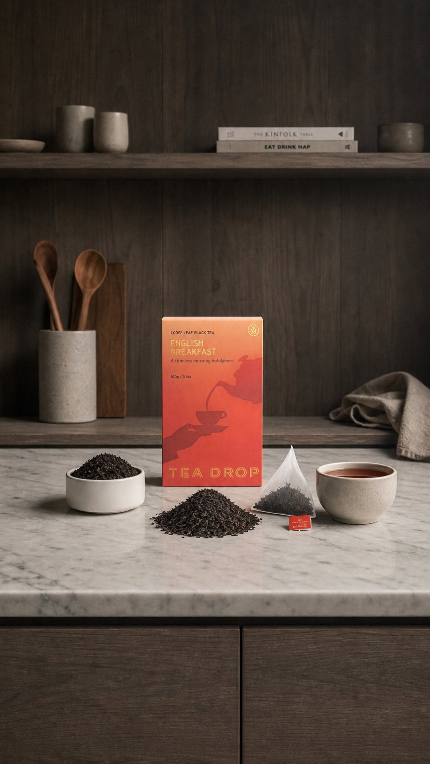 AI product shot of English Breakfast