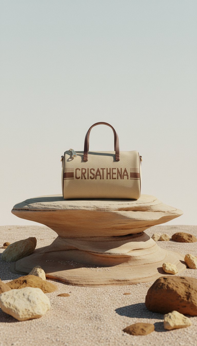 AI product shot of Crisathena Boston Crossbody Bag for Women in Camel