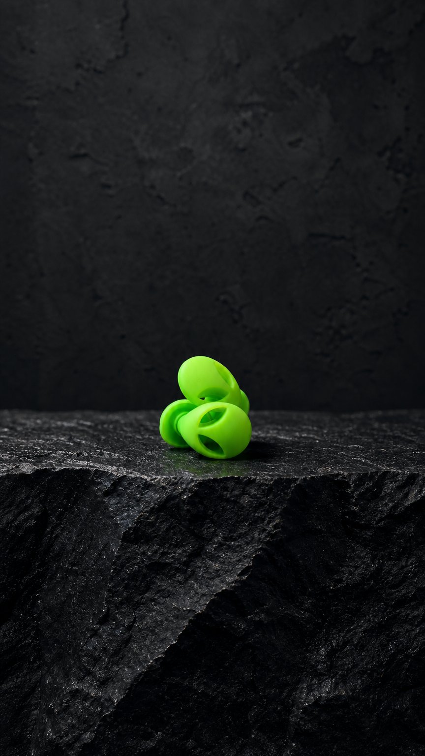 AI product shot of Space Cadet Alien Silicone Earplugs | Festival & Concert Earplugs by Charm'd
