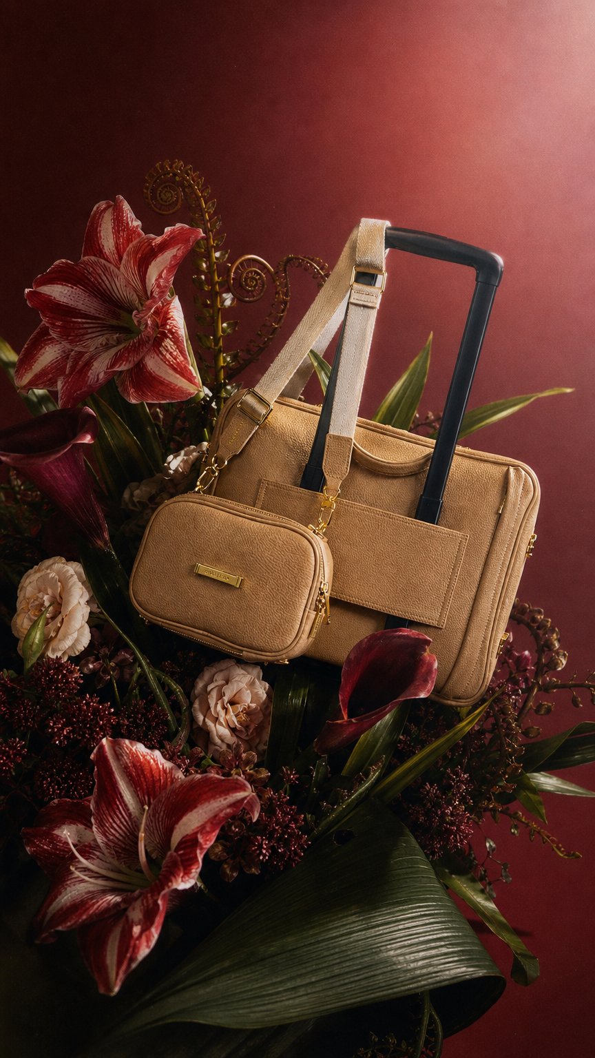 AI product shot of The Travel Duo Crème Caramel