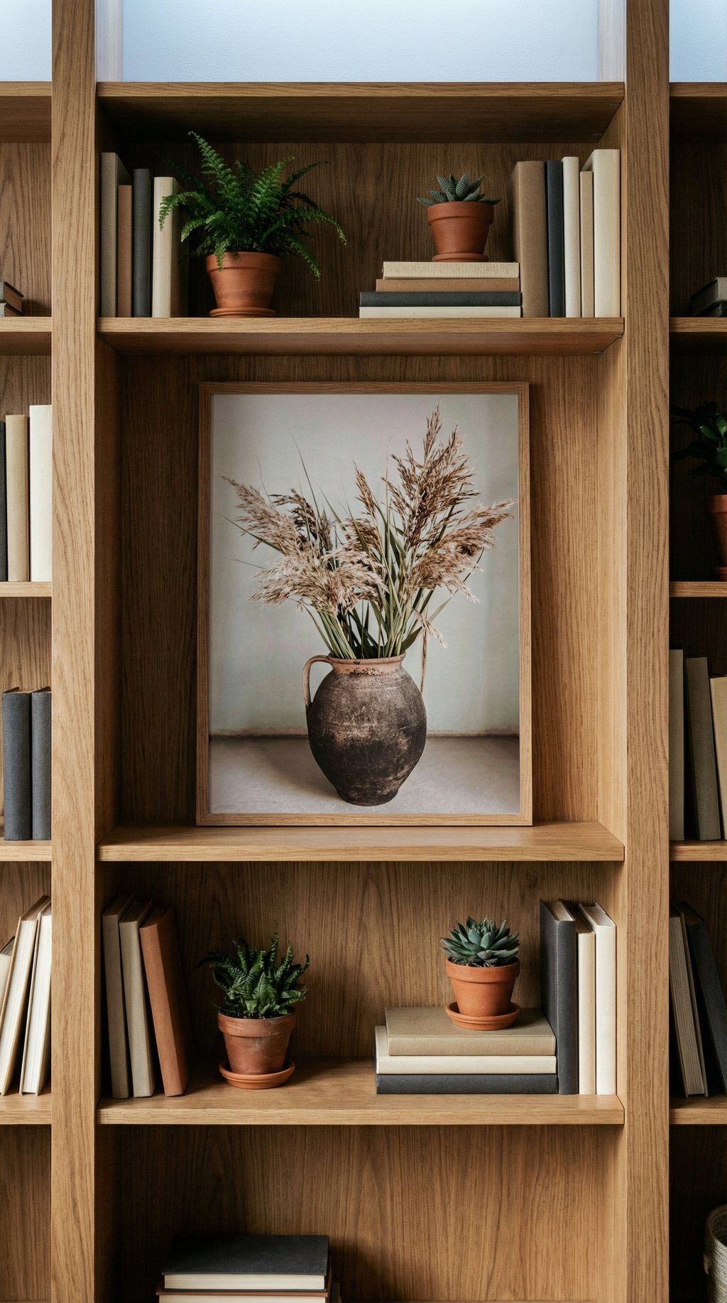 AI product shot of Rustic Reed Vase Print