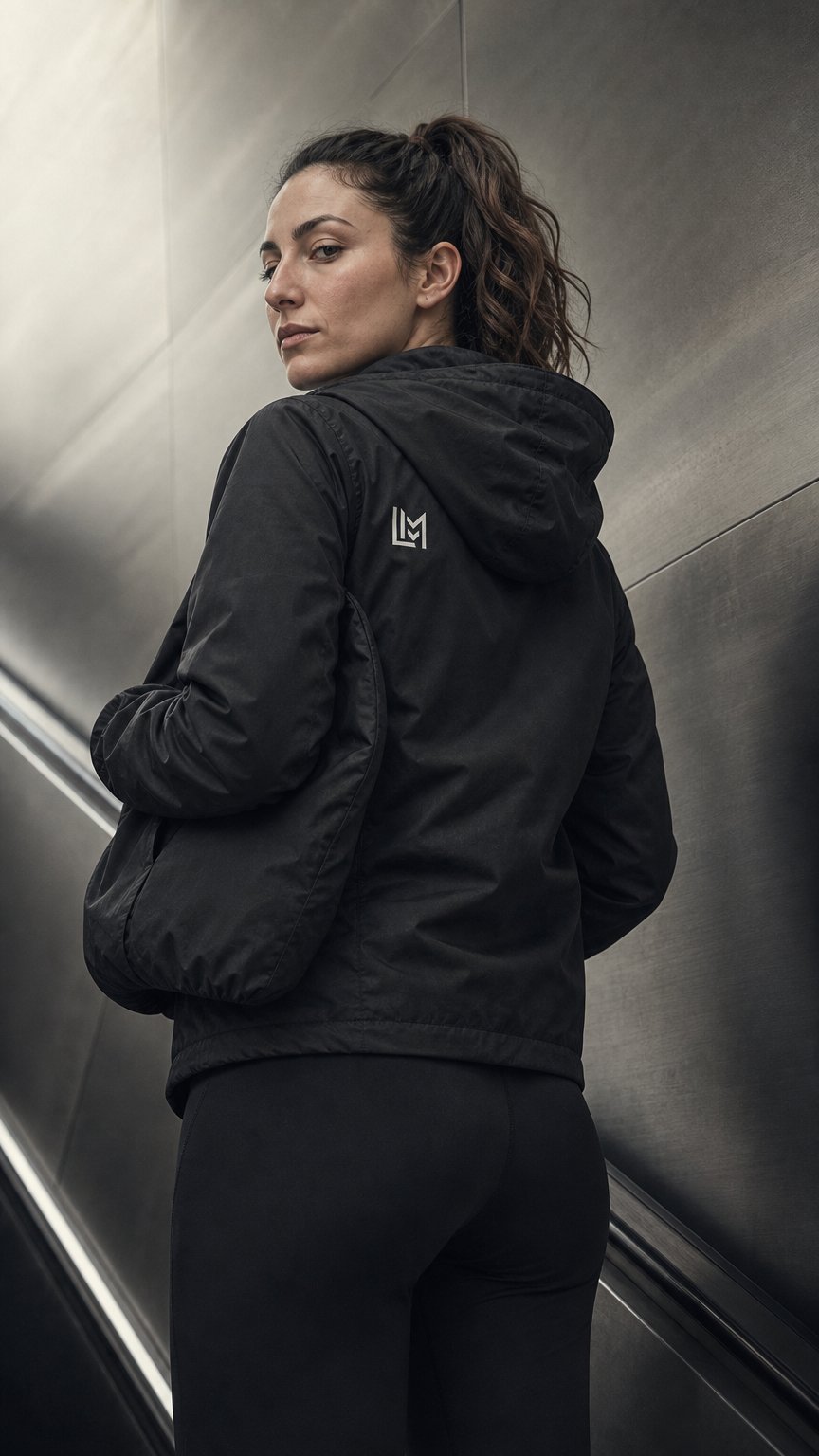 AI product shot of LIM Motion Windbreaker A lightweight windbreaker designed for movement, protection, and everyday versatility. Clean profile. Built to move with you.