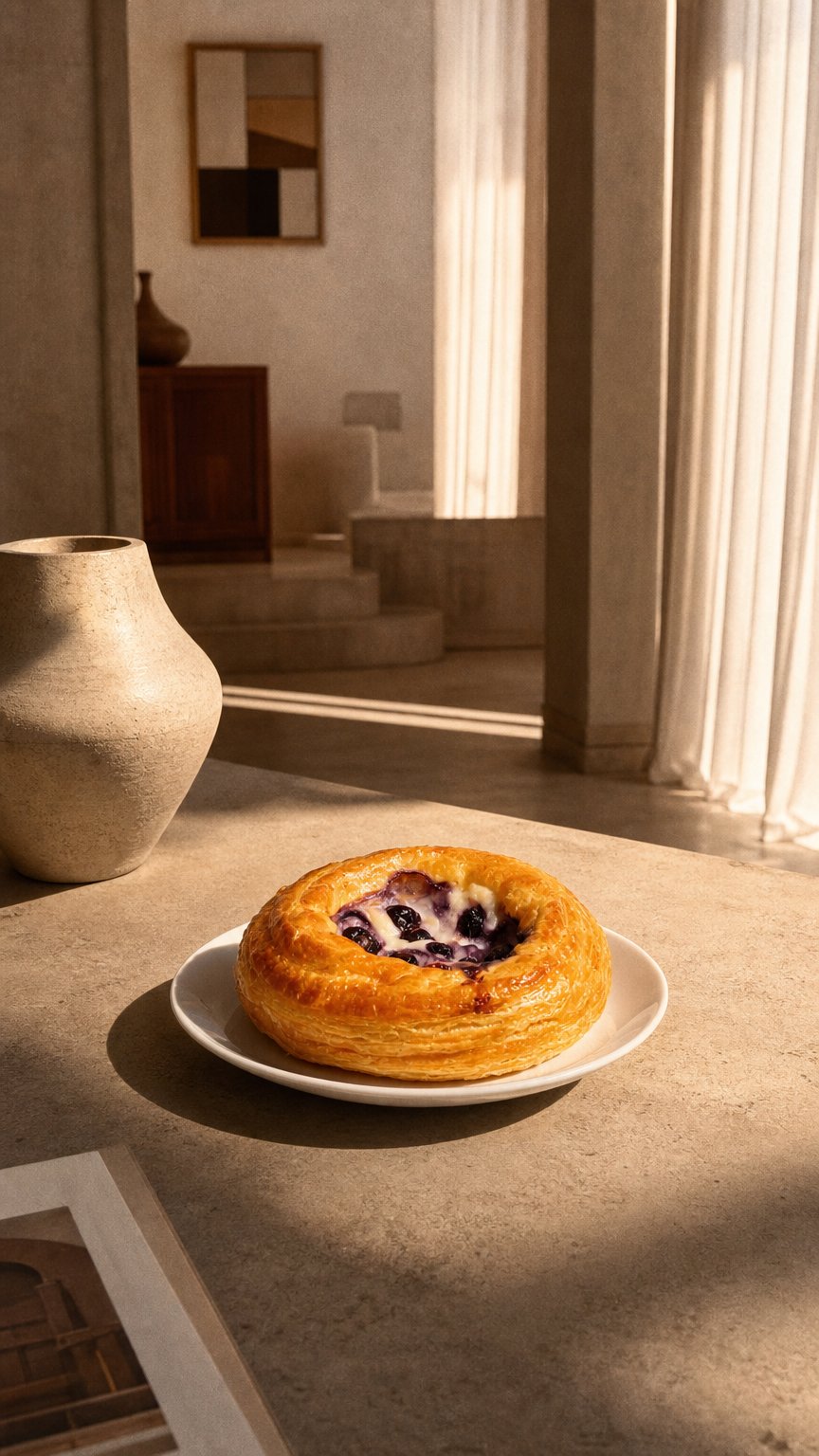 AI product shot of Blueberry Cheese Danish