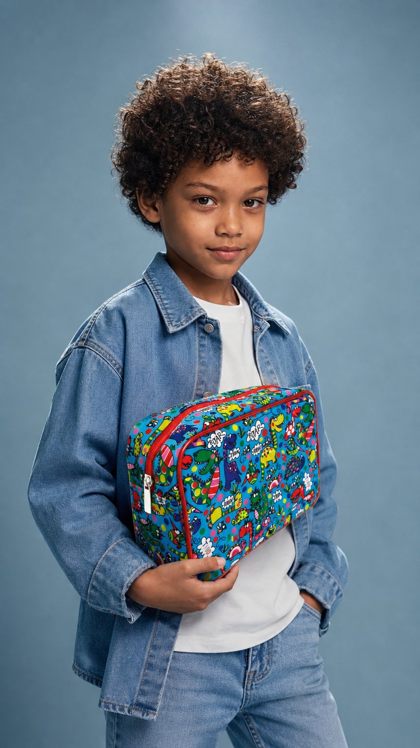 AI product shot of Children's Wash Bag - Dinosaurs