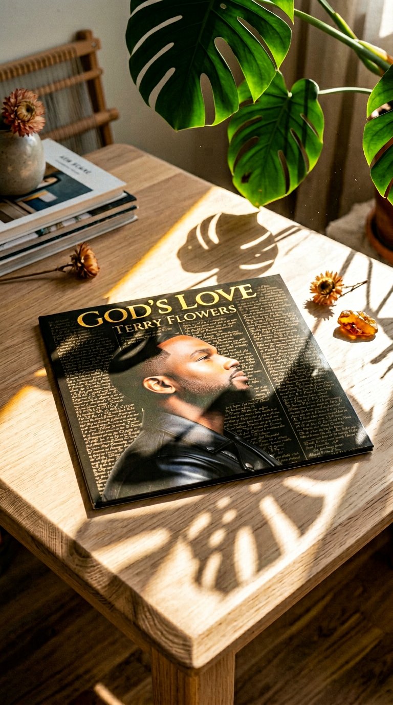 AI product shot of GOD'S LOVE - TERRY FLOWERS