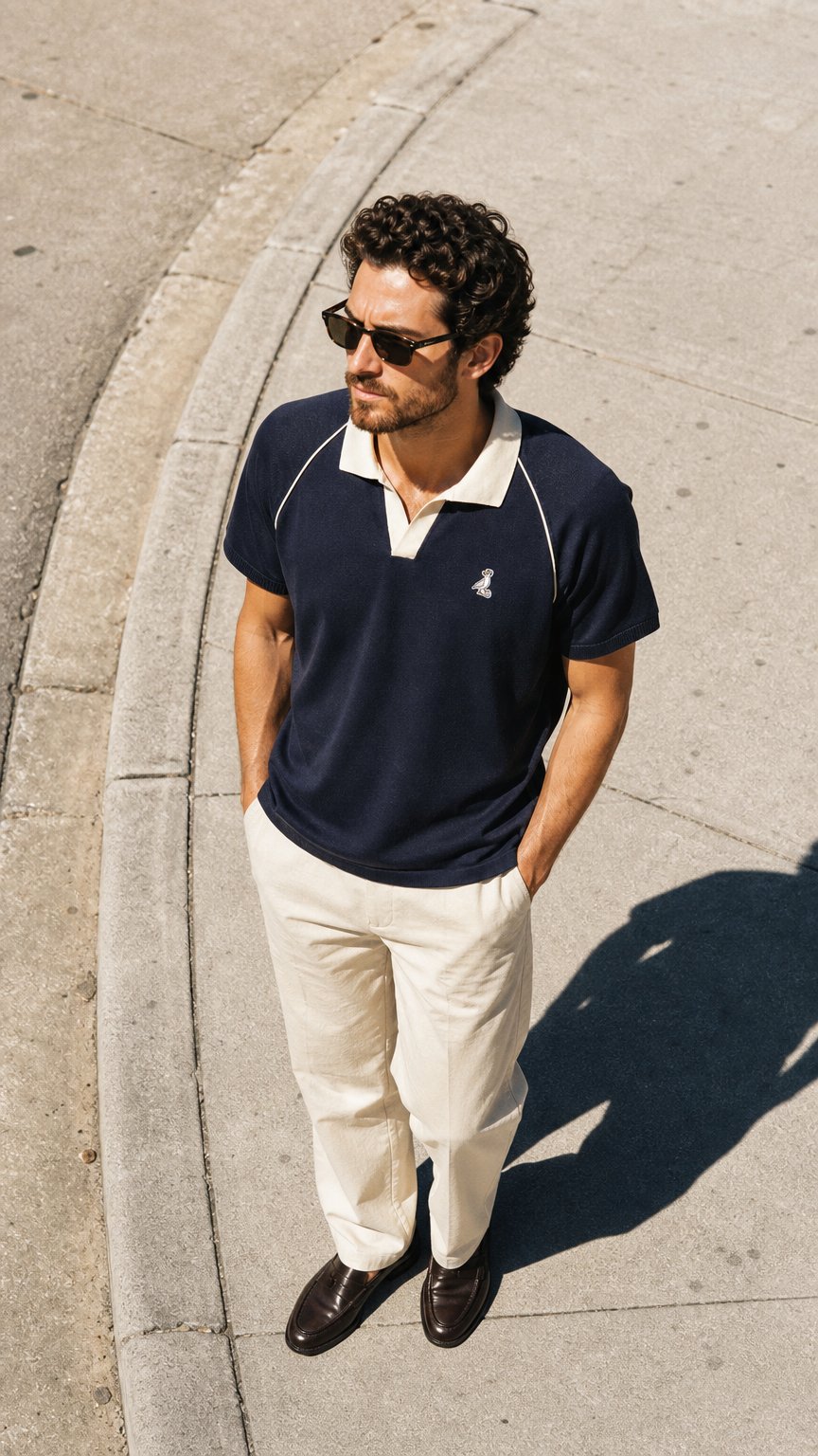 AI product shot of Alba Knit V-neck Polo