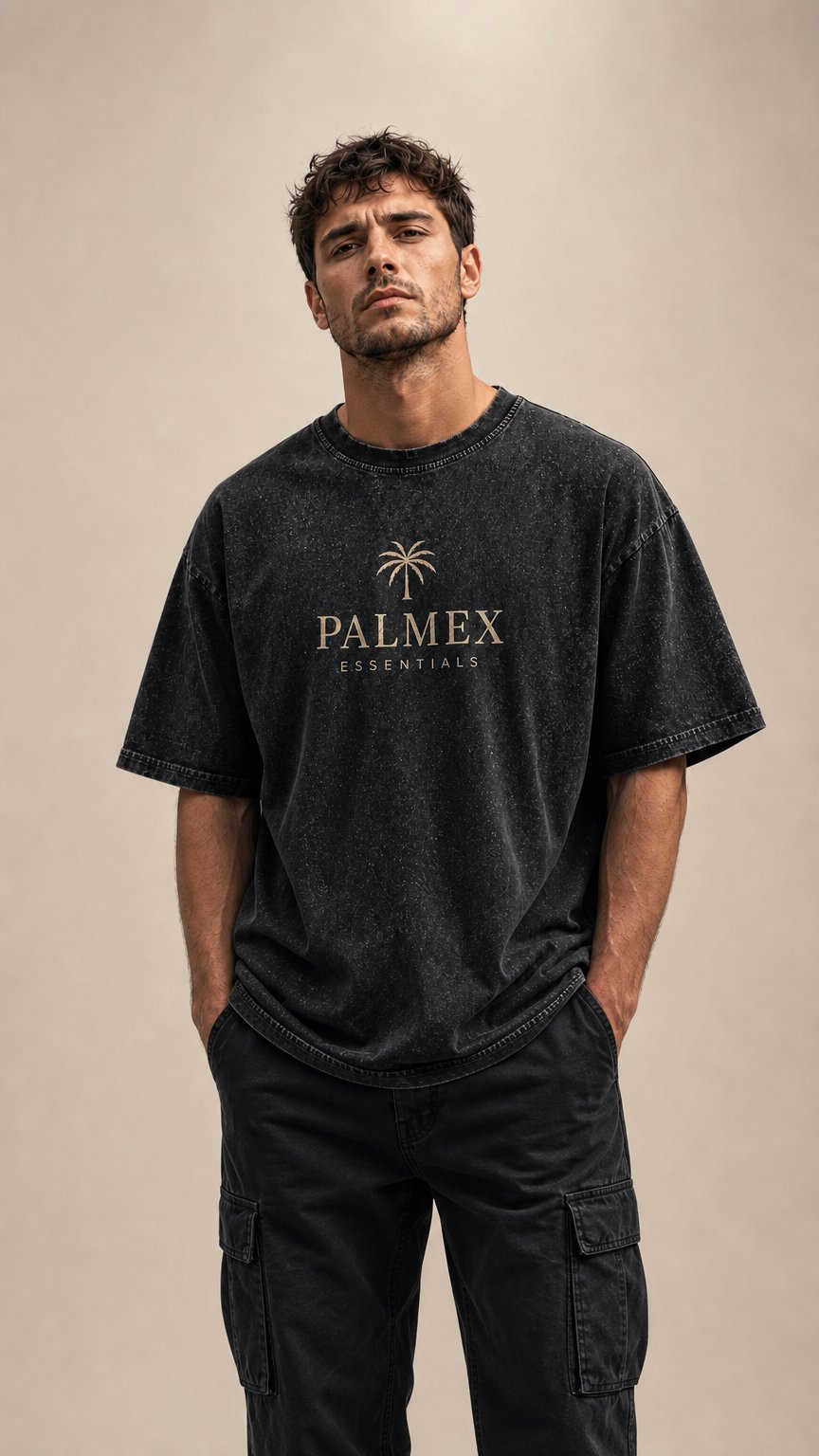 AI product shot of Palmex Essentials Washed Oversize T-Shirt
