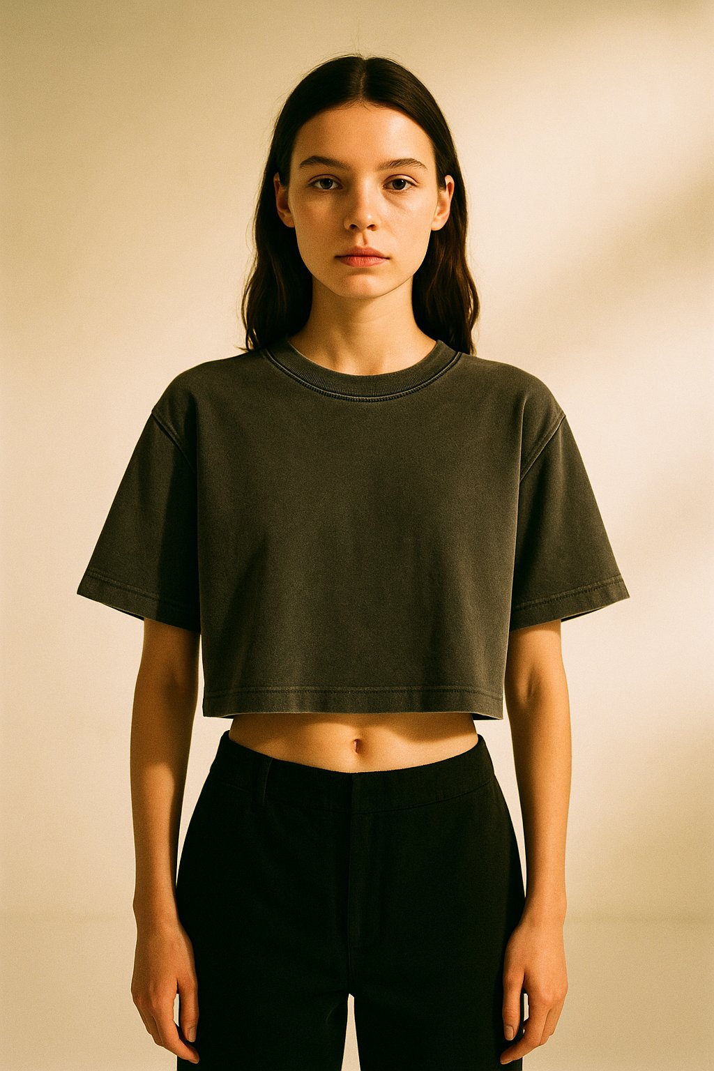 AI product shot of OVERSIZED CROP CORE TEE 3 PACK