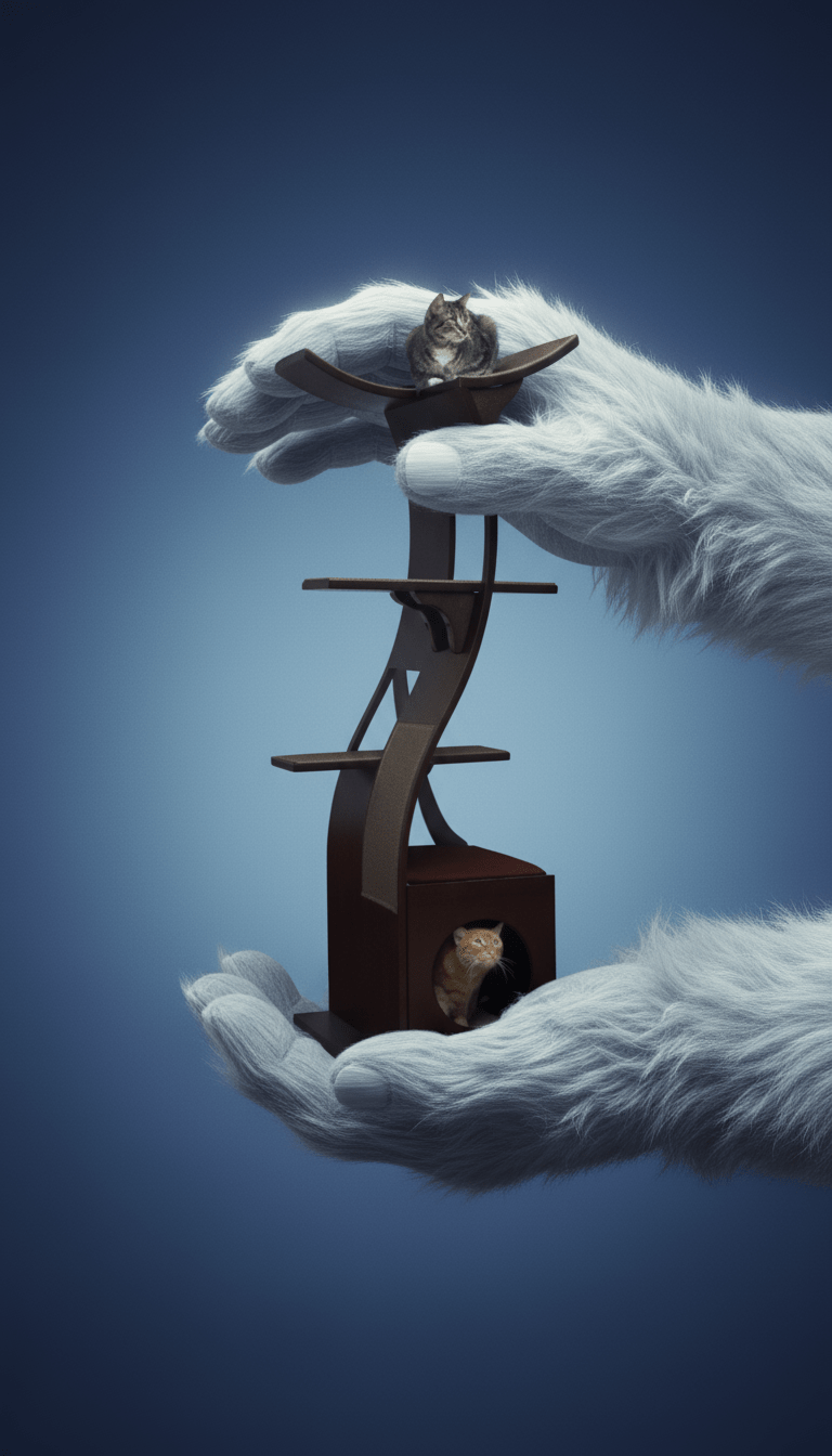 AI product shot of Lotus Cat Tower