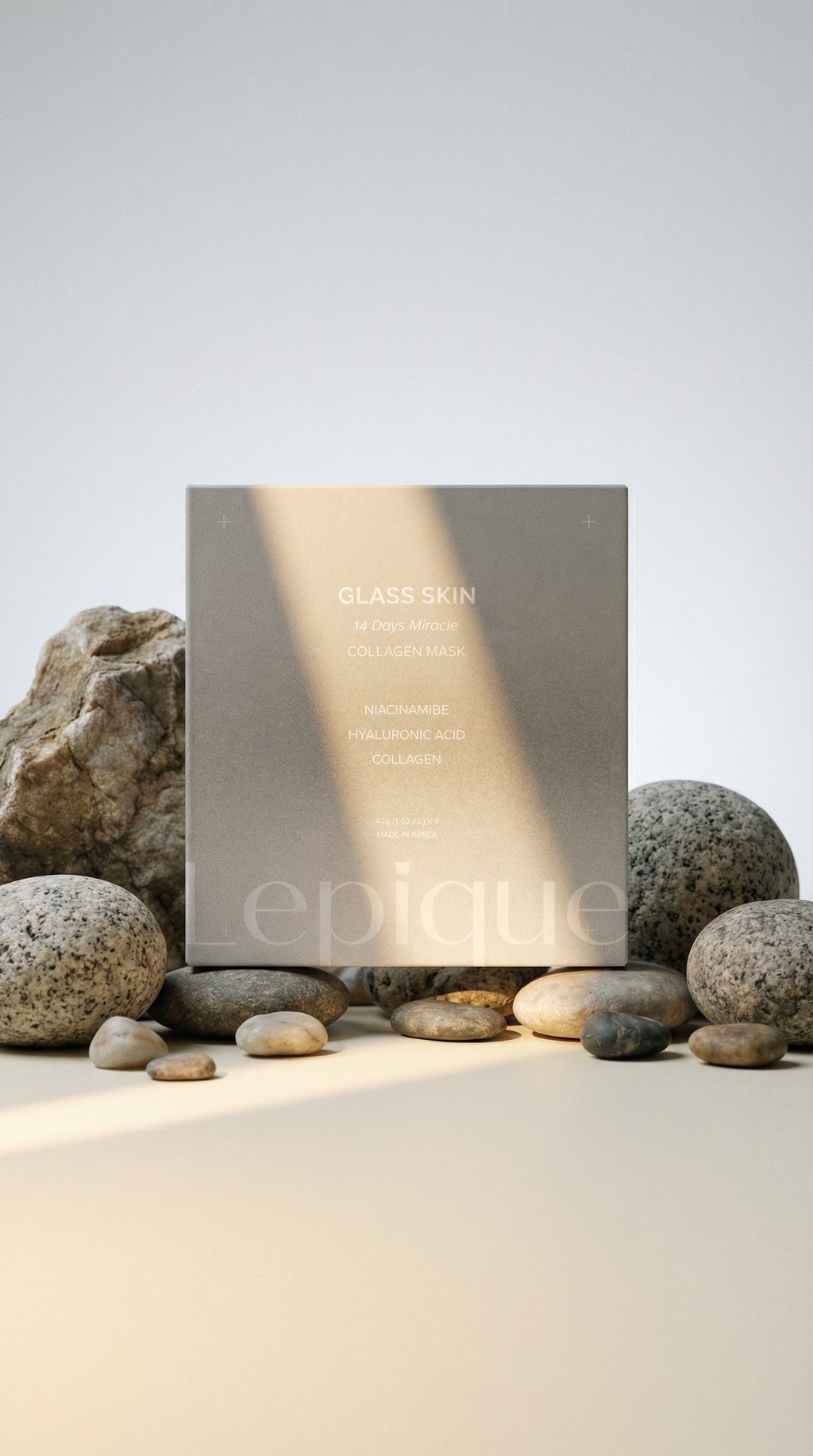 AI product shot of Lepique Glass Skin 14 Days Miracle Collagen Mask (4 sheets) *Amazon's Choice