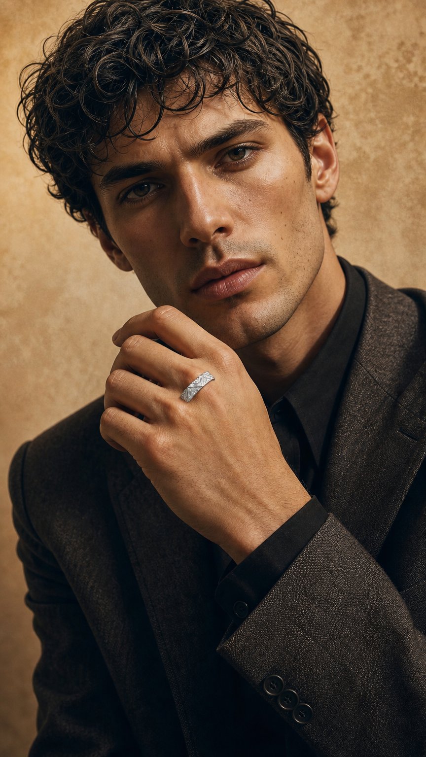 AI product shot of IMPERARI AXIOM DIAMOND MEN’S RING – WHITE GOLD