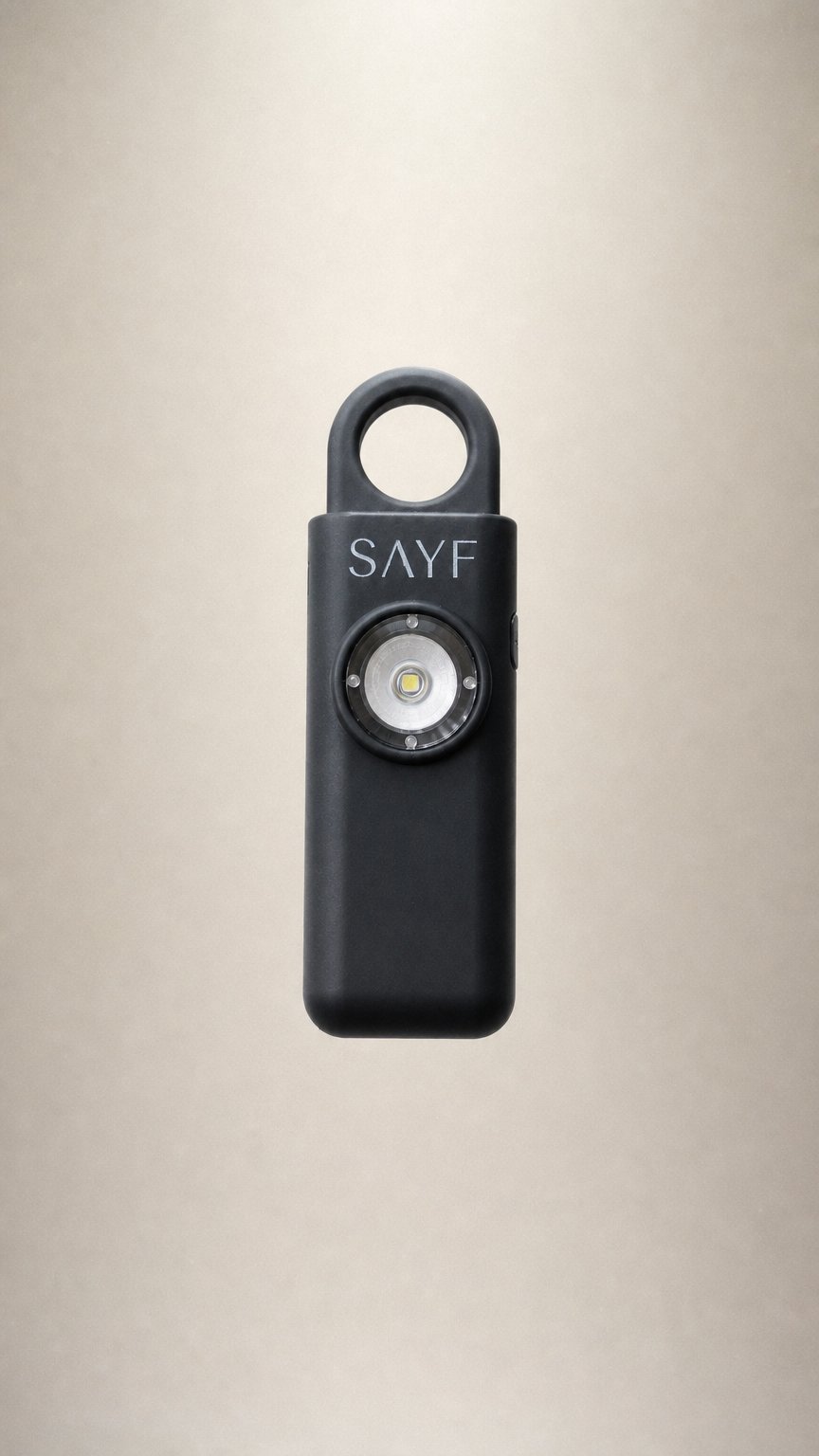 AI product shot of SAYF Alarm