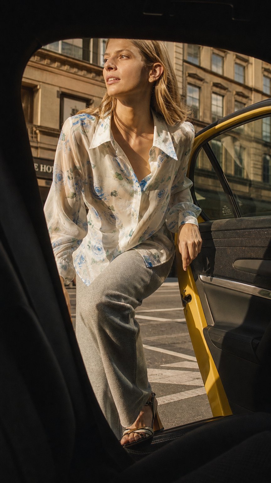 AI product shot of Camicia Chiffon in Seta