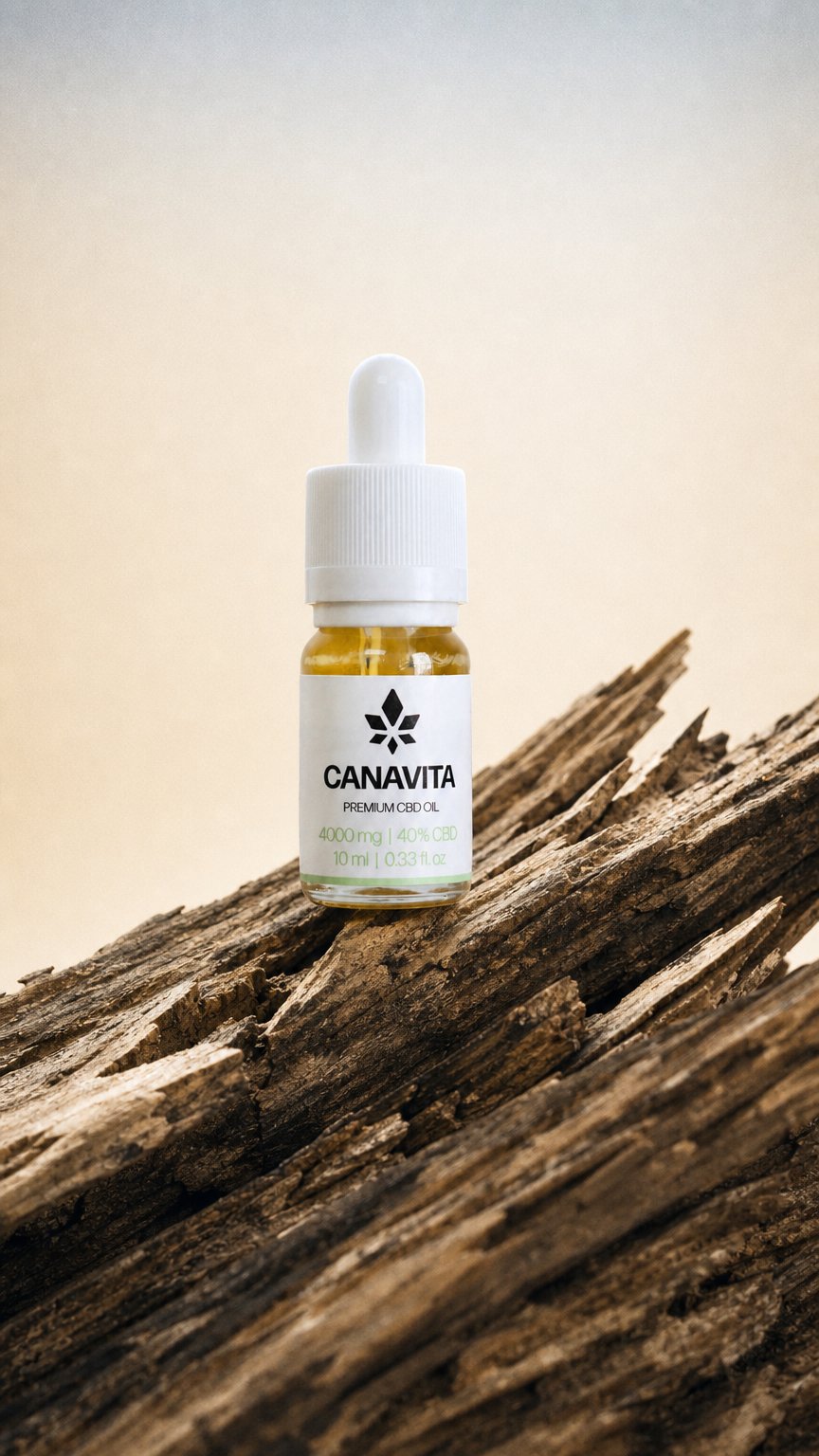 AI product shot of Fuld spektrum premium CBD olie 40% 3-Flasker