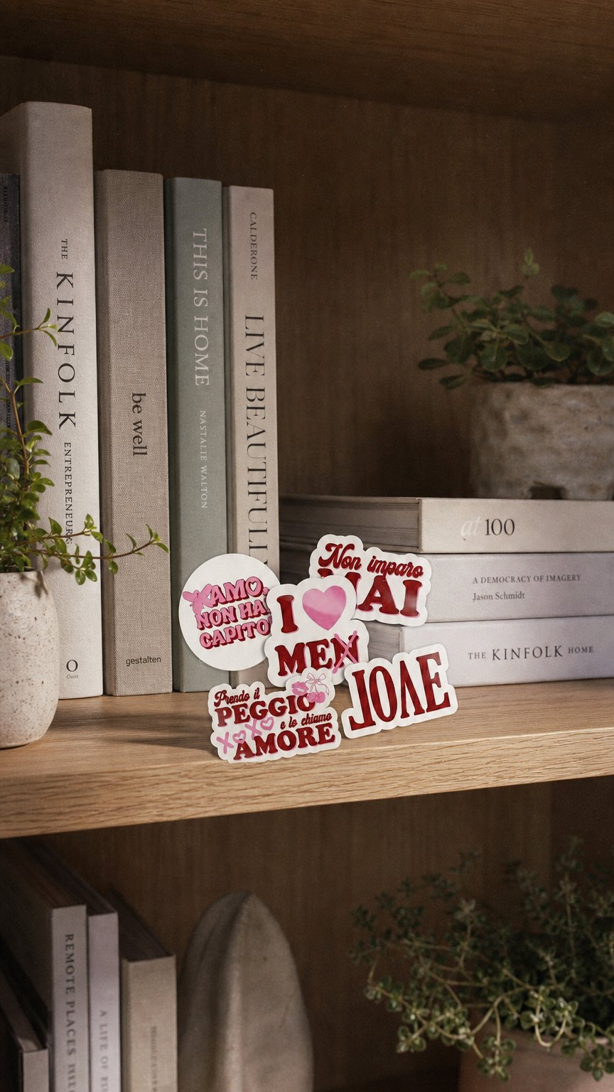 AI product shot of AMO! STICKER PACK