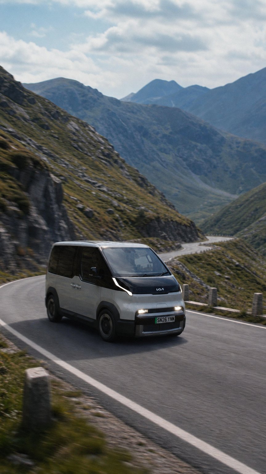 AI product shot of Ohm Campers Electric Campervan