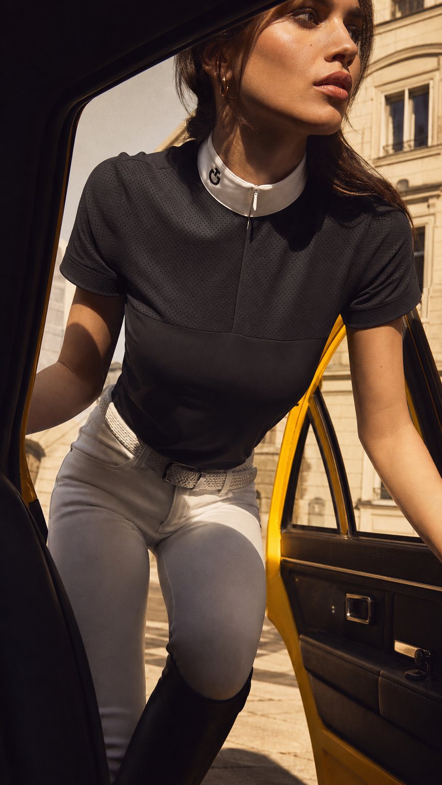 AI product shot of Perforated Jersey Inserts S/S Shirt - Charcoal