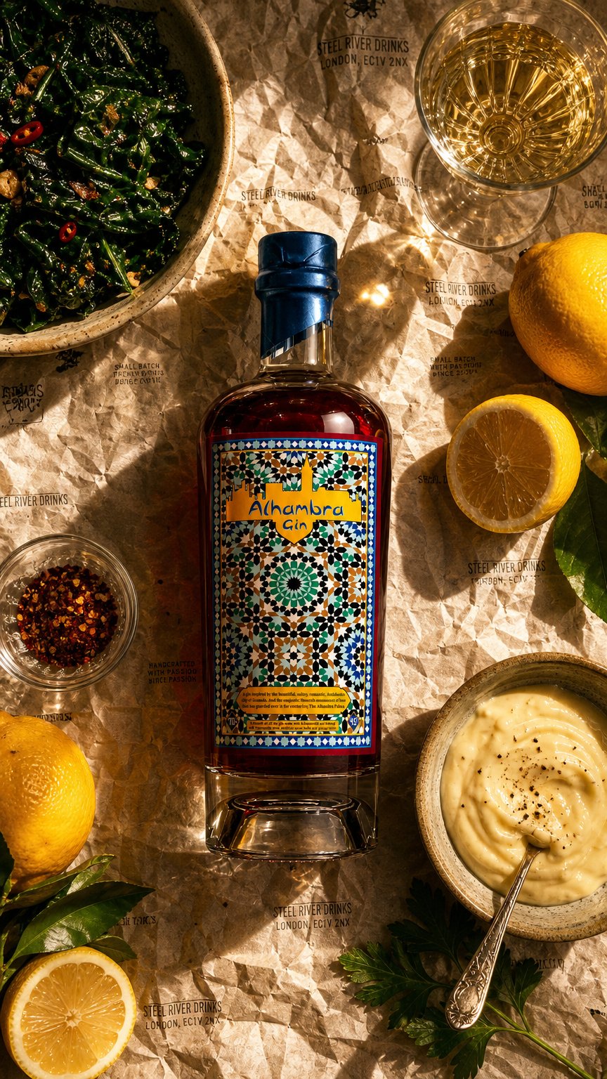 AI product shot of ALHAMBRA GIN