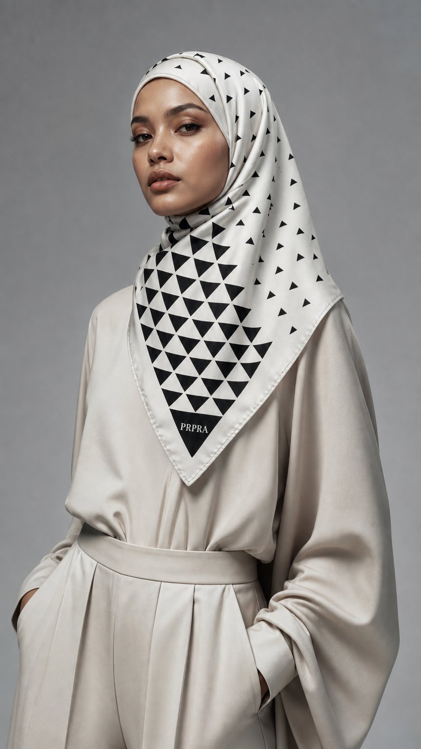 AI product shot of Square Satin Hijab