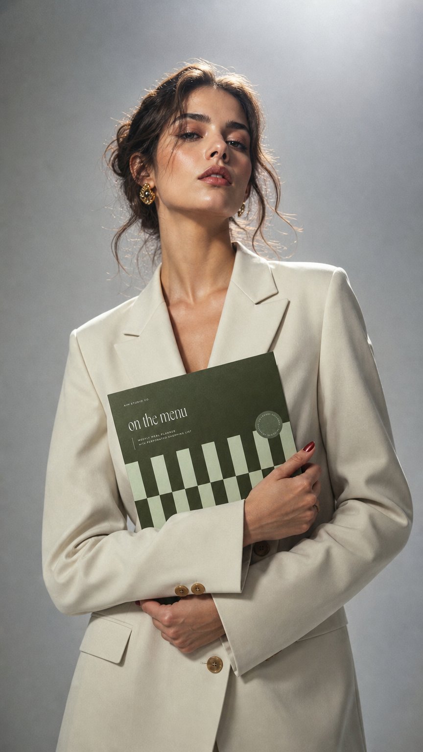 AI product shot of Weekly Meal Planner & Grocery List Notepad: Perforated A4 Tear-Off Planner Pad