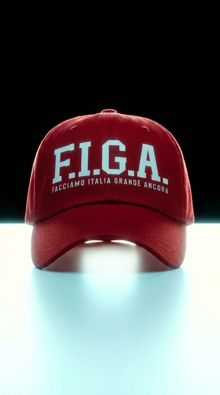 AI product shot of Cappello con visiera e stampa