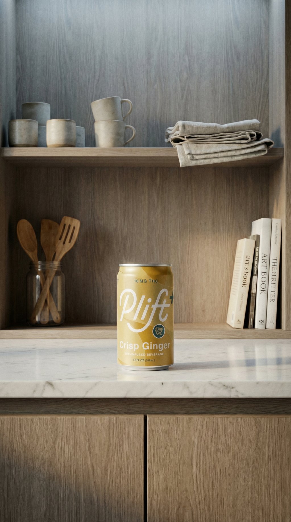 AI product shot of Plift+ (10mg THC) - Crisp Ginger 8pk