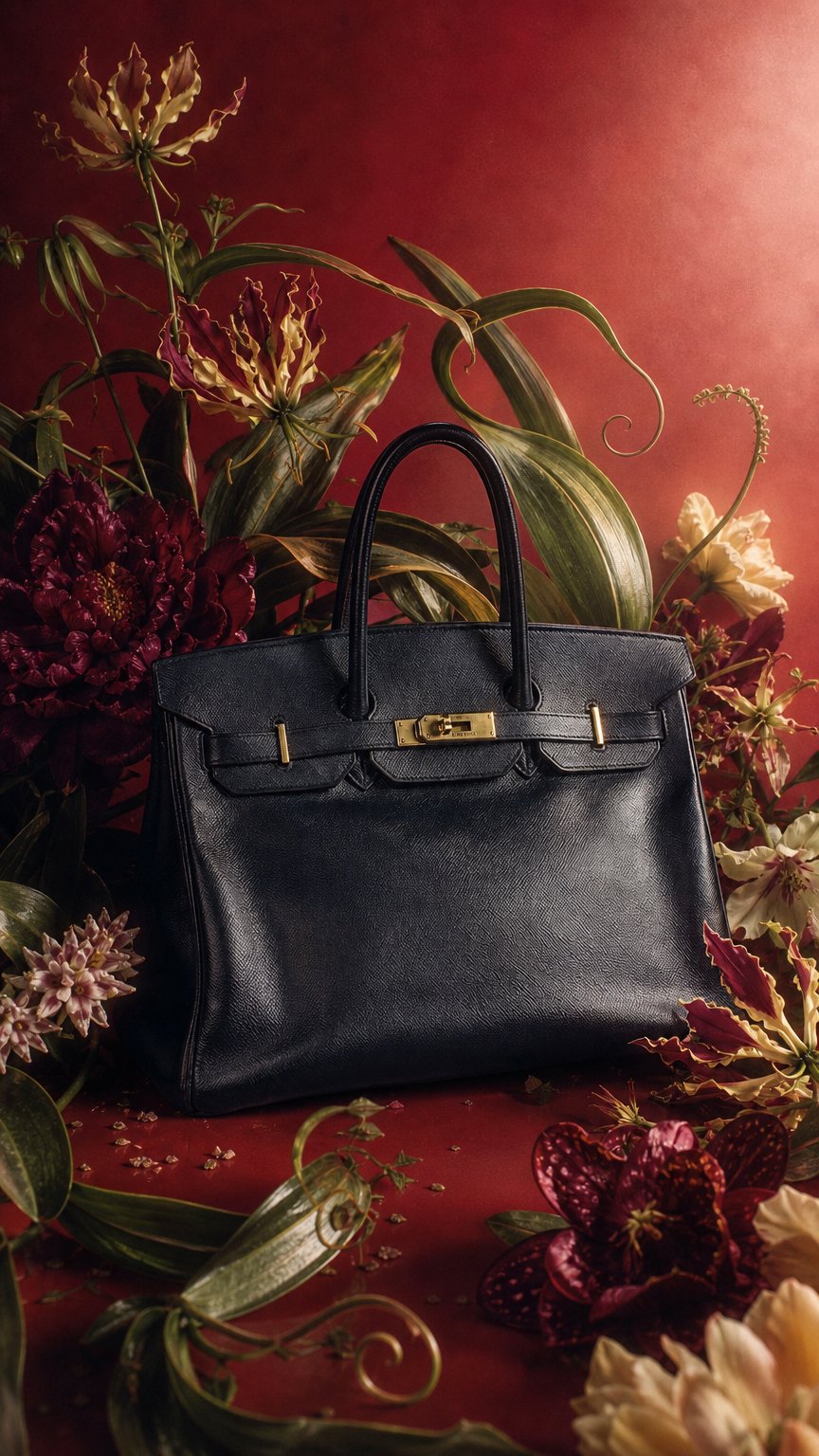 AI product shot of Leather and metal restoration of a Hermès Birkin