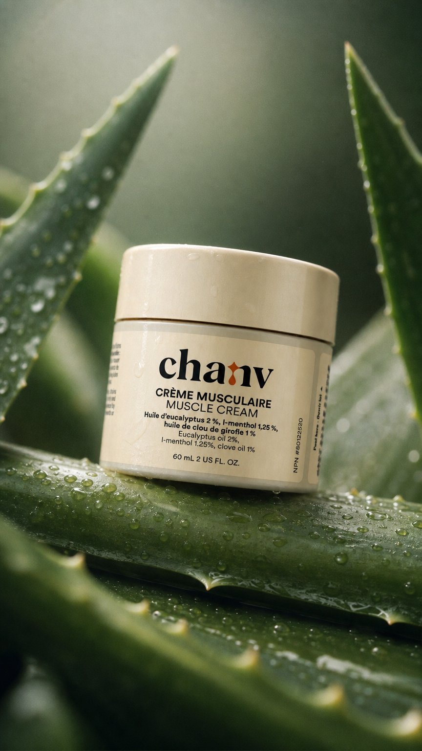 AI product shot of Crème Musculaire – Chanv