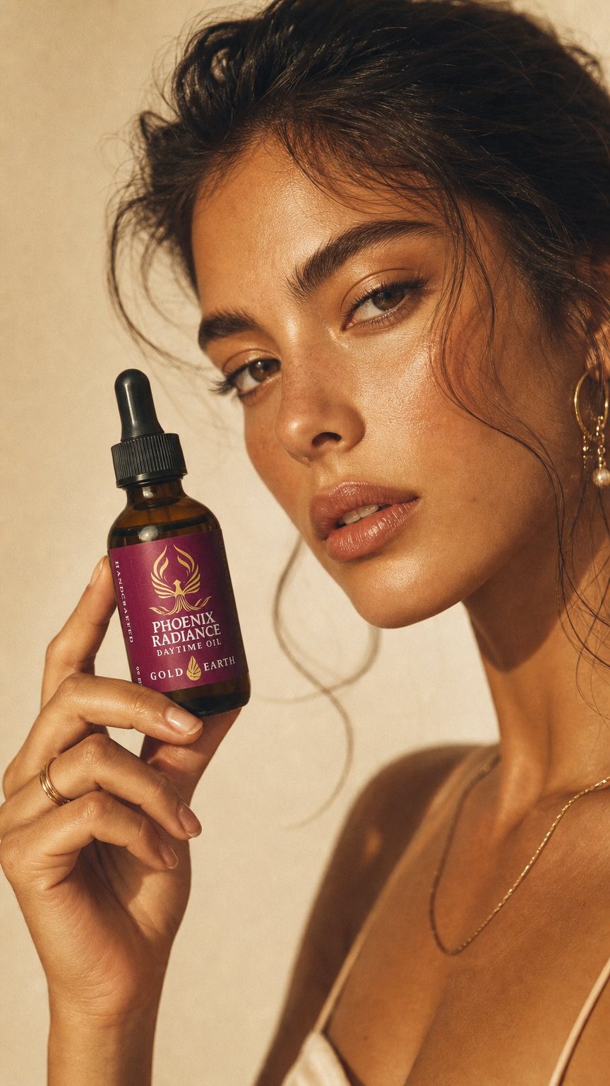 AI product shot of Laila & Phoenix Glow Duo – Natural Face Oils