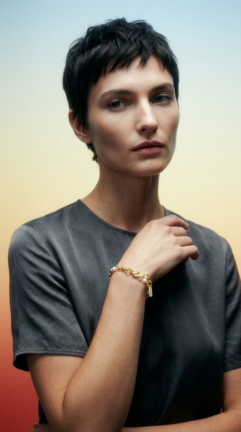 AI product shot of SLOAN armbånd guldbelagt