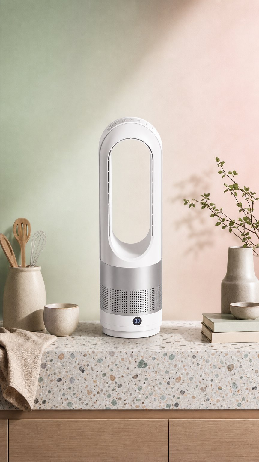 AI product shot of Climaire, ventilateur sans pales