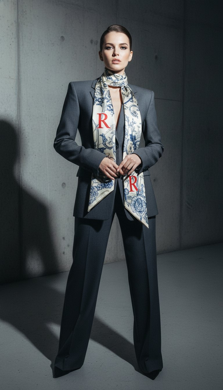 AI product shot of Scarf With Letter
