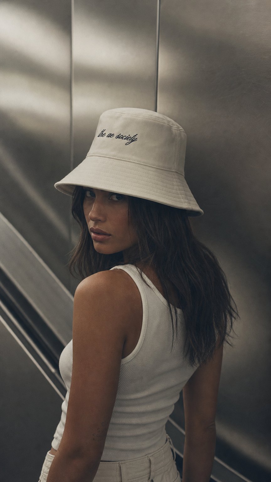 AI product shot of AE Society Bucket Hat
