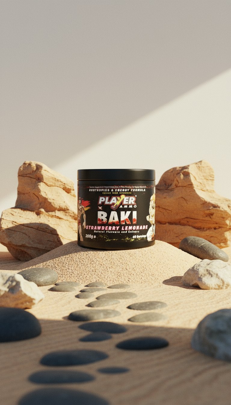 AI product shot of Baki Strawberry Lemonade Tub