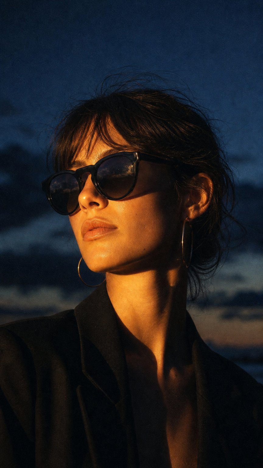 AI product shot of Roma in Noir Sun Readers
