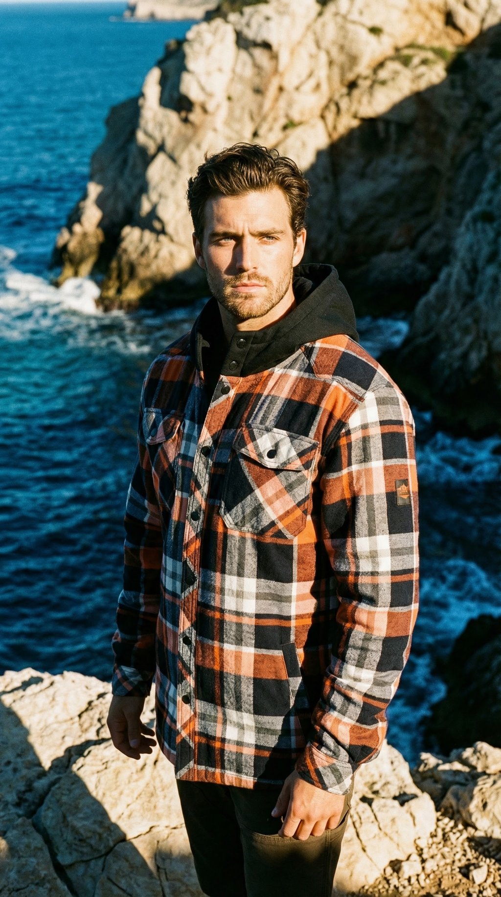 AI product shot of The BRUNT Flannel Jacket