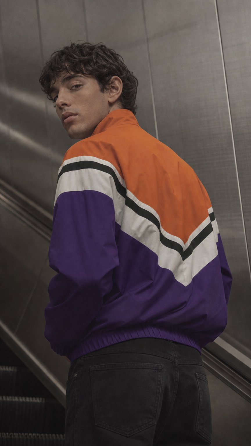 AI product shot of SLX Youth & Adult Synthwave Windbreaker