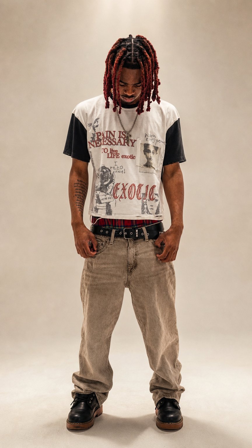 AI product shot of MADE WITH PAIN TEE