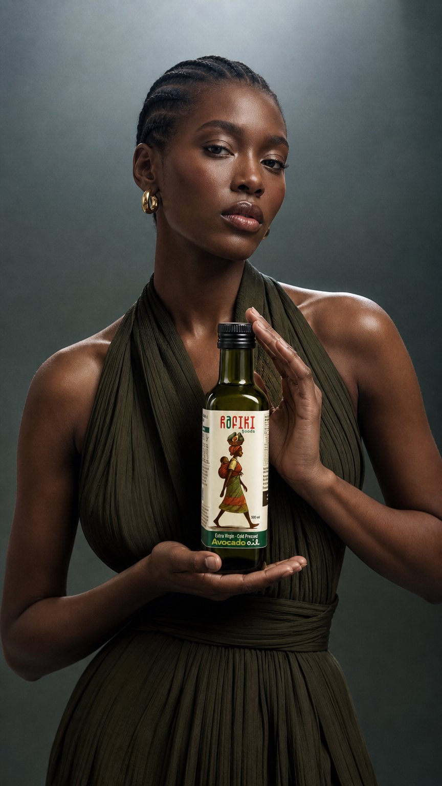AI product shot of Extra-Virgin Avocado Oil