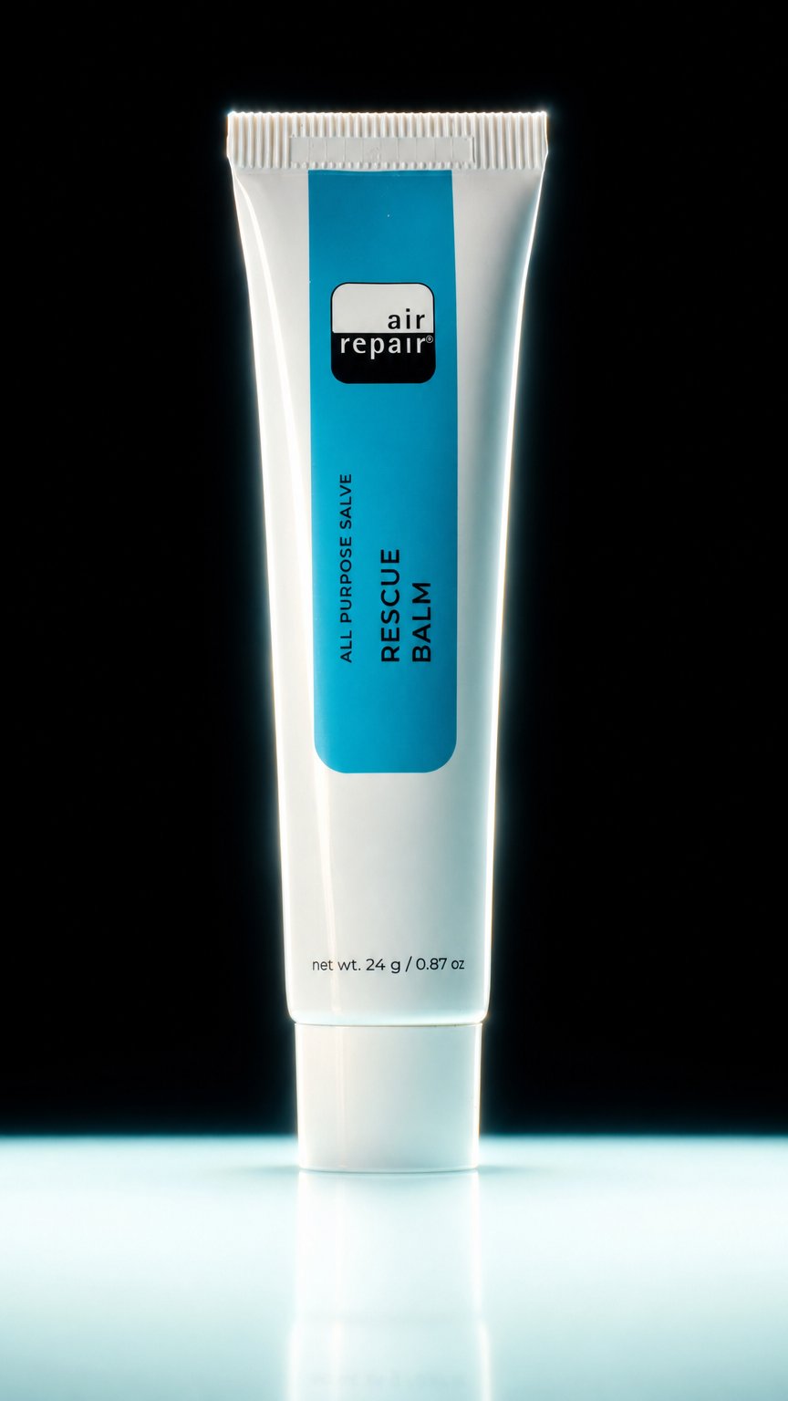 AI product shot of Rescue Balm All-Purpose Skin Salve and Lip Balm