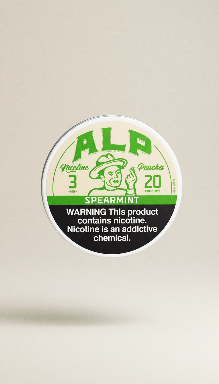 AI product shot of Spearmint Nicotine Pouches