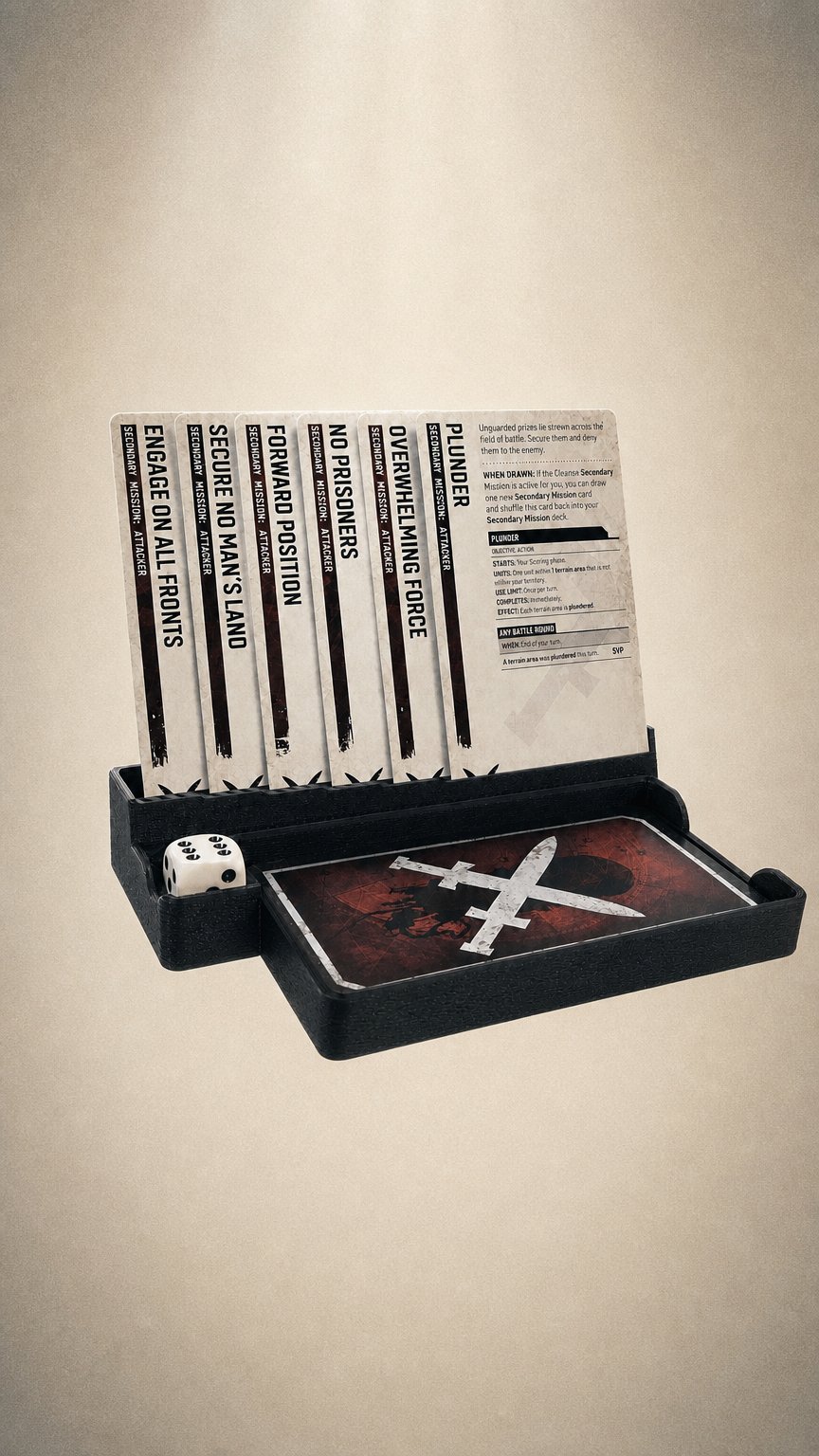 AI product shot of 11th Edition Mission Deck Card Stand & Holder