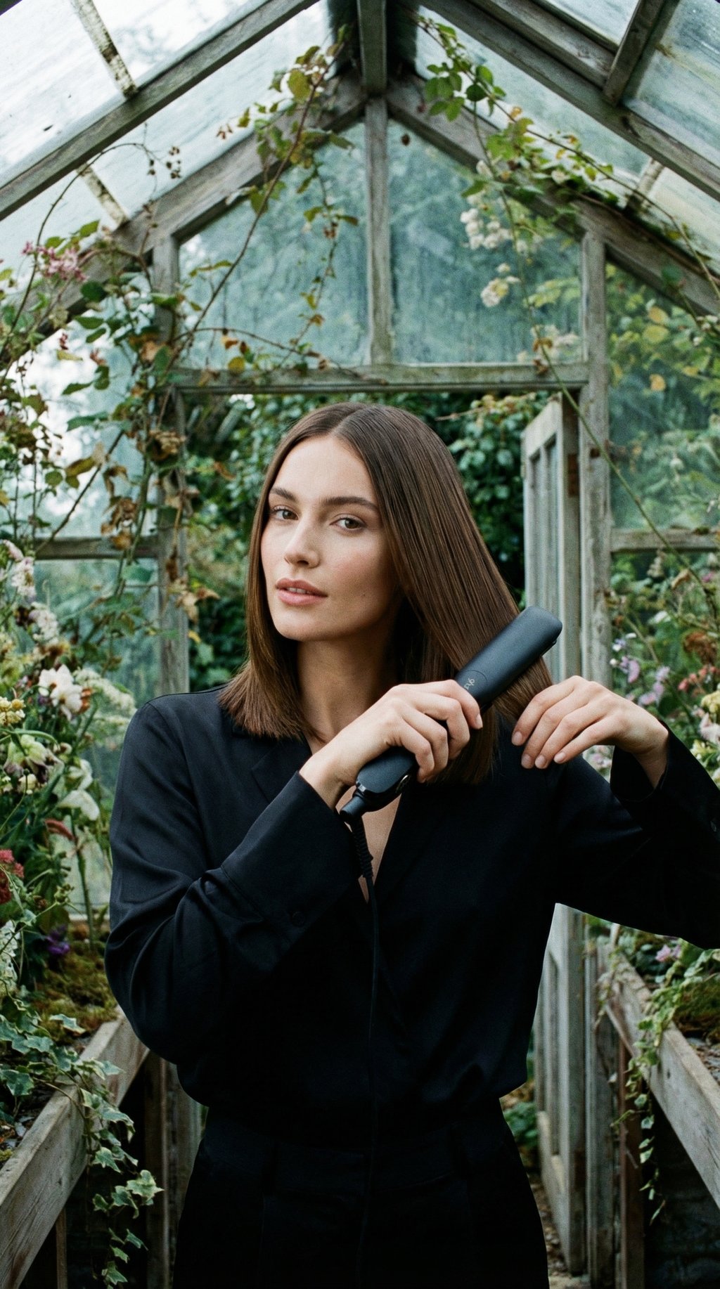 AI product shot of GHD MAX BREDE STIJLTANG (42 mm) ZWART