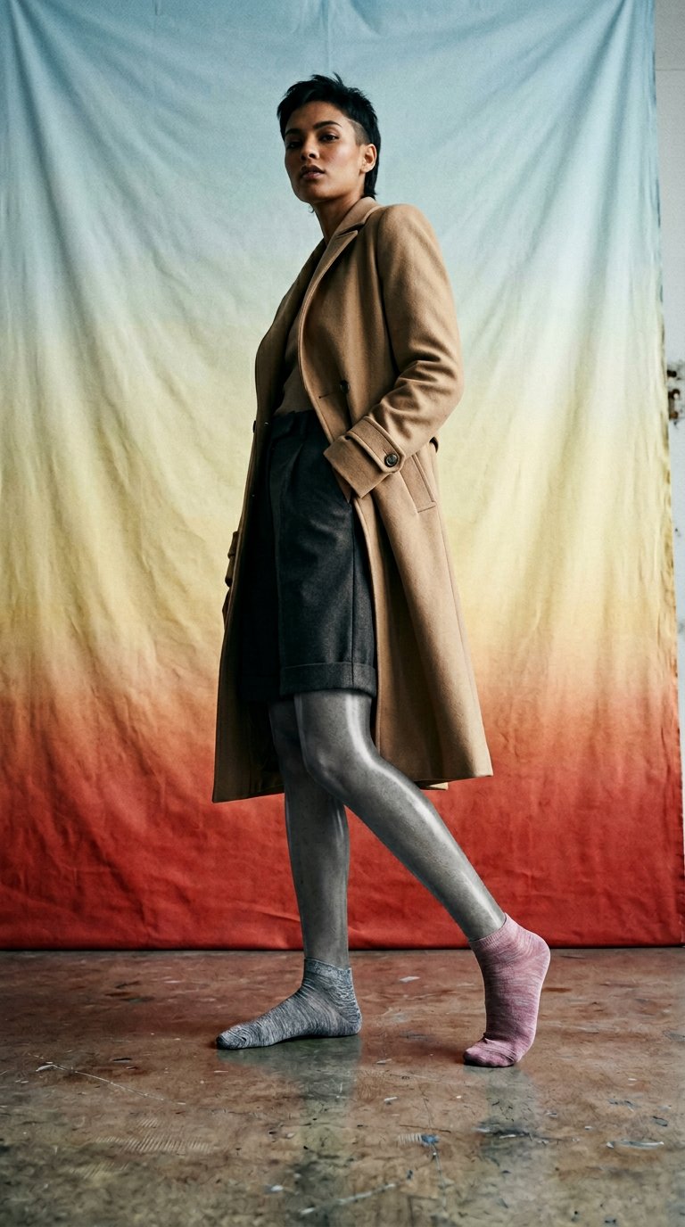 AI product shot of Stopki damskie bambusowe 5 par Skarpetki Oddychające Bezuciskowe 35-38