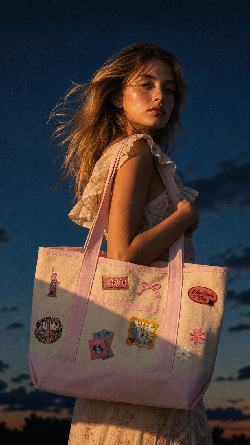 AI product shot of Deluxe Tote Bag | Patch Bar Online Experience Base | Made by YOU!