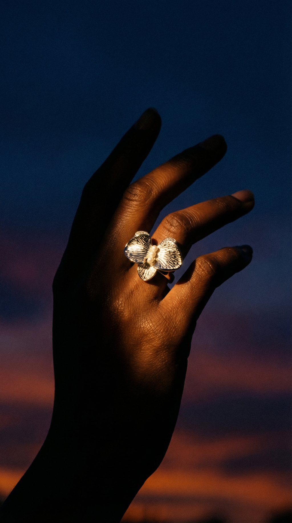 AI product shot of Orchid Pearl Ring