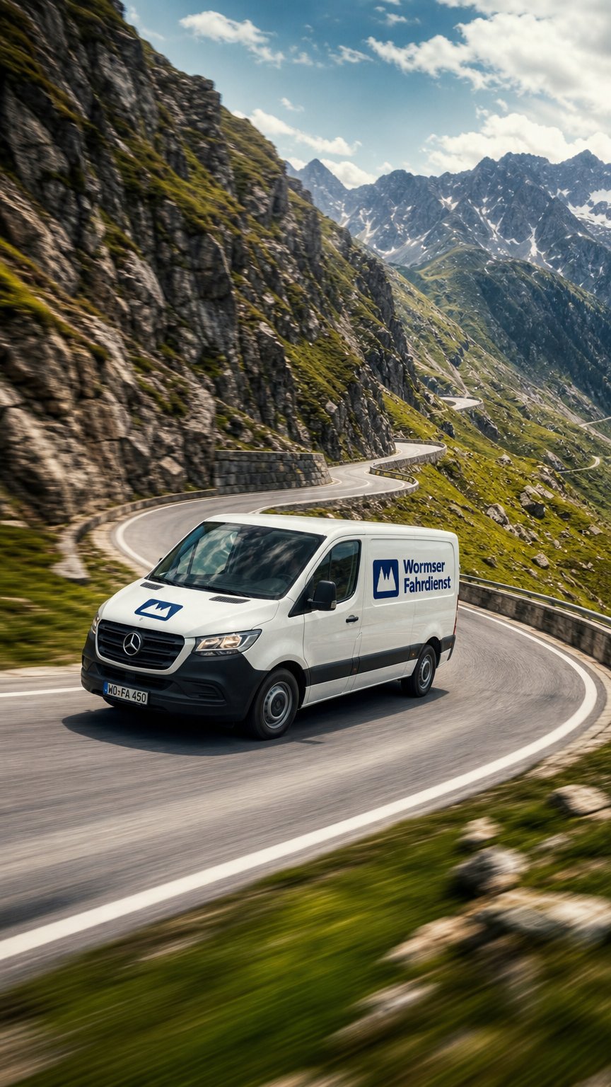 AI product shot of Personenbeförderung mit Mietwagen